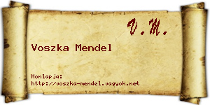 Voszka Mendel névjegykártya